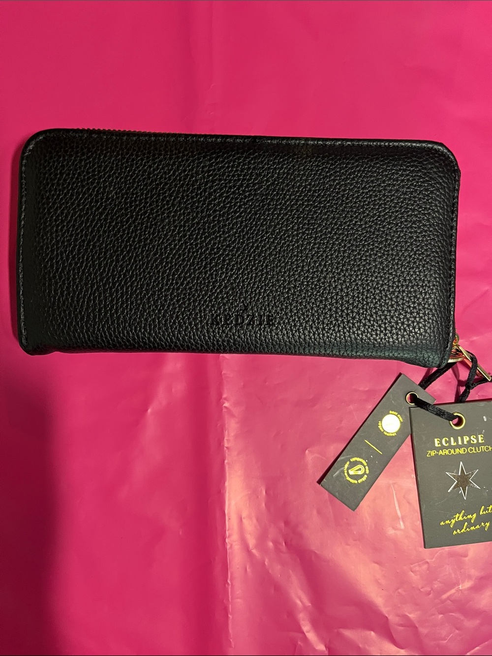 Kedzie Vegan Leather Zip-Around Wallet Clutch